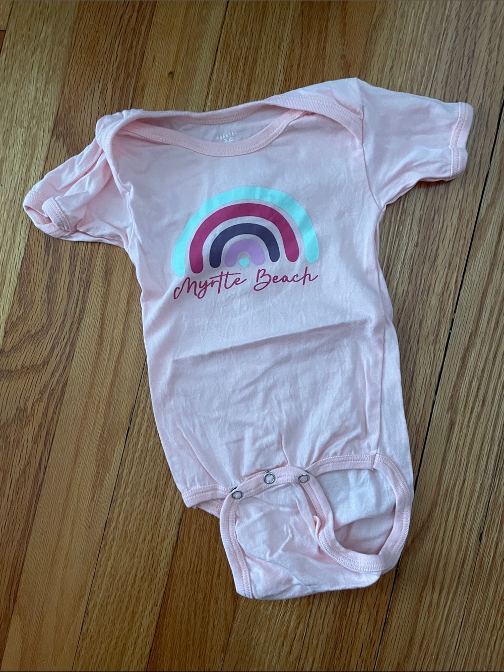 Pink Myrtle Beach Rainbow Baby One-Piece
